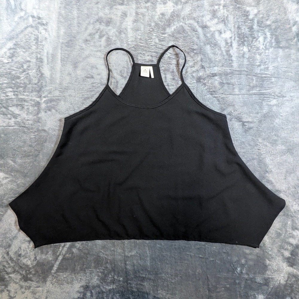 Paper Crane Womens Black Racerback Sharkbite Hem Cami Tank Top Small